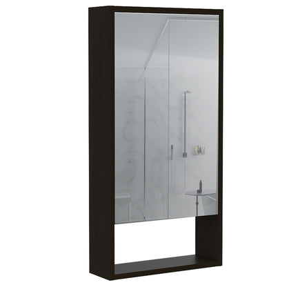 Medicine Cabinet Irvine, One External Shelf, Black Wengue Finish image 11