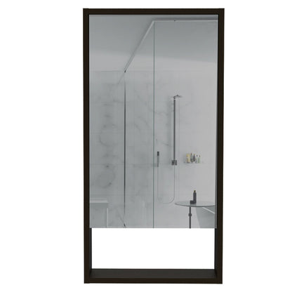 Medicine Cabinet Irvine, One External Shelf, Black Wengue Finish image 7
