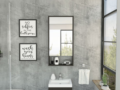 Medicine Cabinet Irvine, One External Shelf, Black Wengue Finish image 8