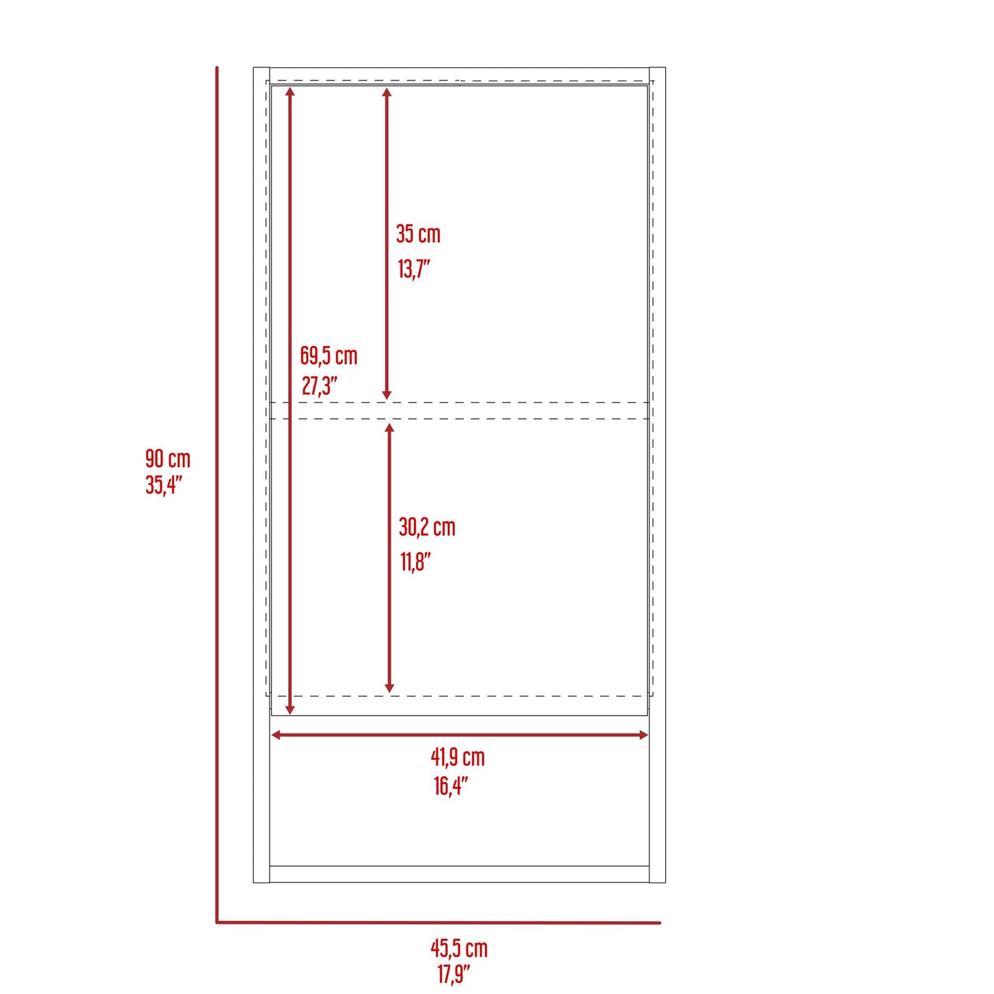 Medicine Cabinet Irvine, One External Shelf, Black Wengue Finish image 6