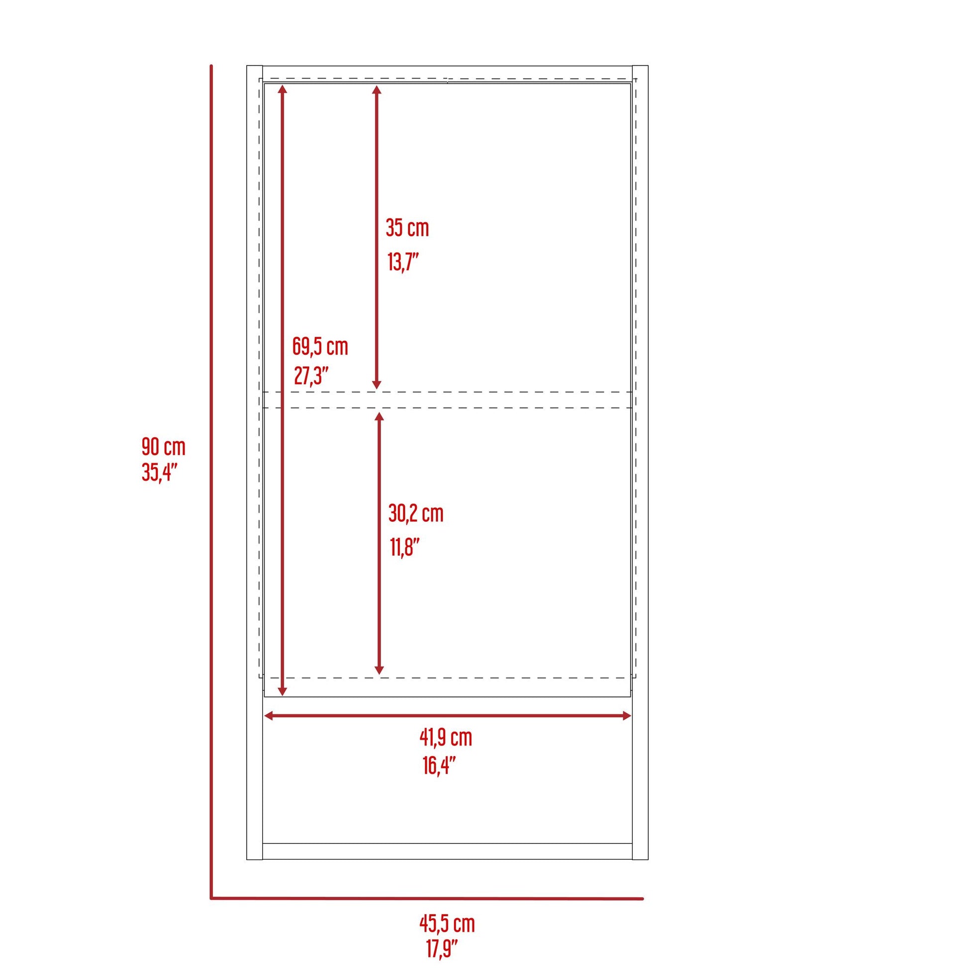 Medicine Cabinet Irvine, One External Shelf, Black Wengue Finish image 6