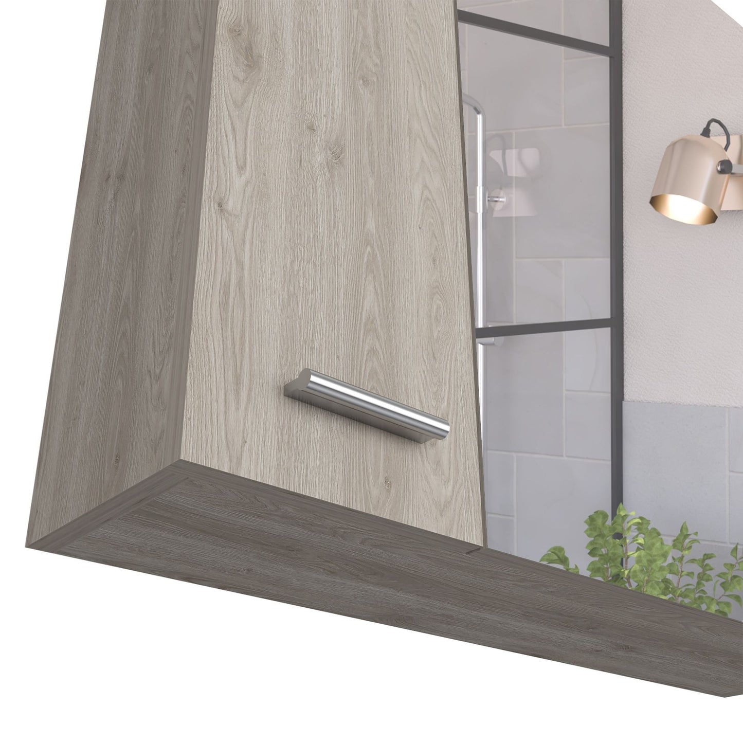 Medicine Cabinet Prague, Four Internal Shelves, Single Door, Light Gray Finish image 3