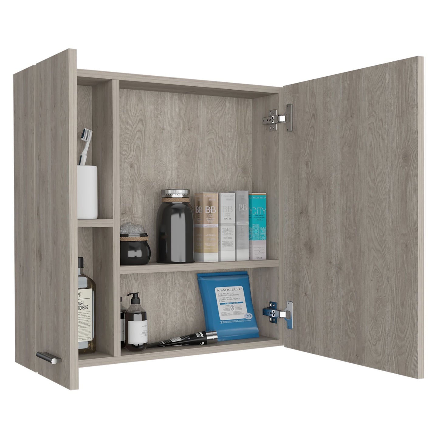 Medicine Cabinet Prague, Four Internal Shelves, Single Door, Light Gray Finish image 8