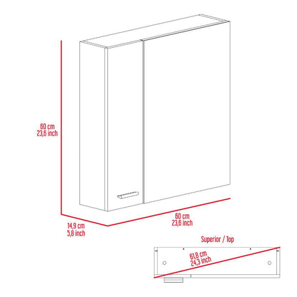 Medicine Cabinet Prague, Four Internal Shelves, Single Door, Light Gray Finish image 9