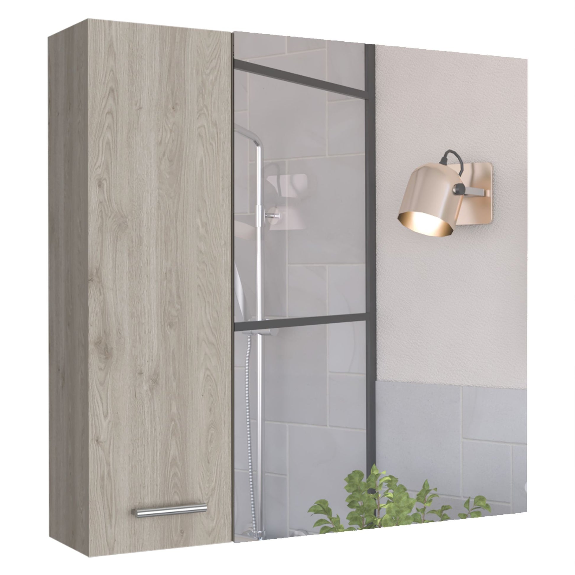 Medicine Cabinet Prague, Four Internal Shelves, Single Door, Light Gray Finish image 6