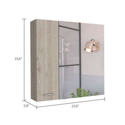 Medicine Cabinet Prague, Four Internal Shelves, Single Door, Light Gray Finish image 12