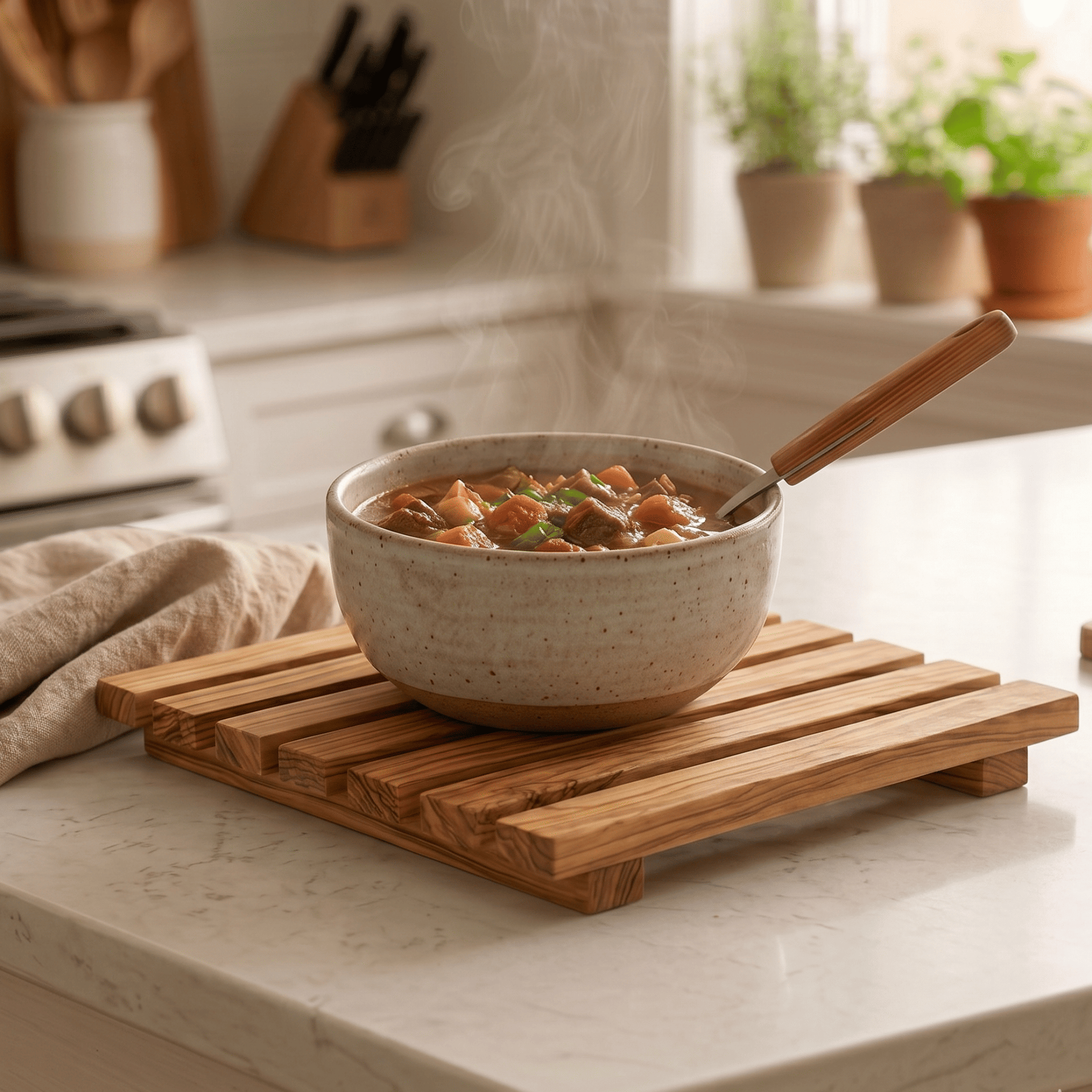 Mediterranean Olive Wood Ultimate Kitchen Collection - 25-Piece Luxury Handcrafted Cooking, Dining and Serving Accessori image 7