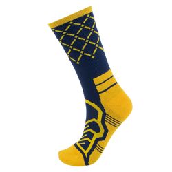 Medium Basketball Compression Socks Navy/Yellow - Athletic Compression Socks for Basketball