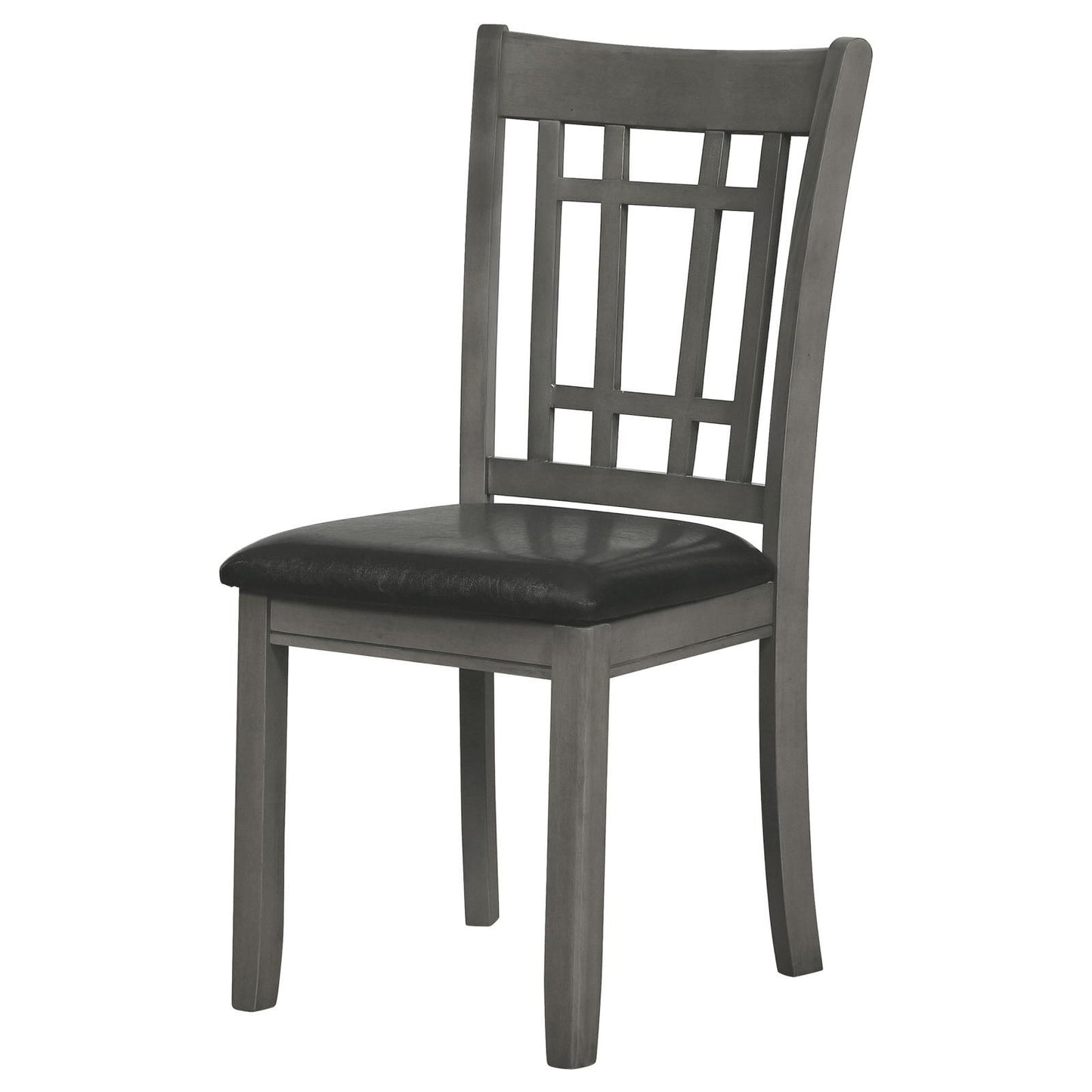Medium Grey and Black Lattice Back Side Chairs (Set of 2) image 5