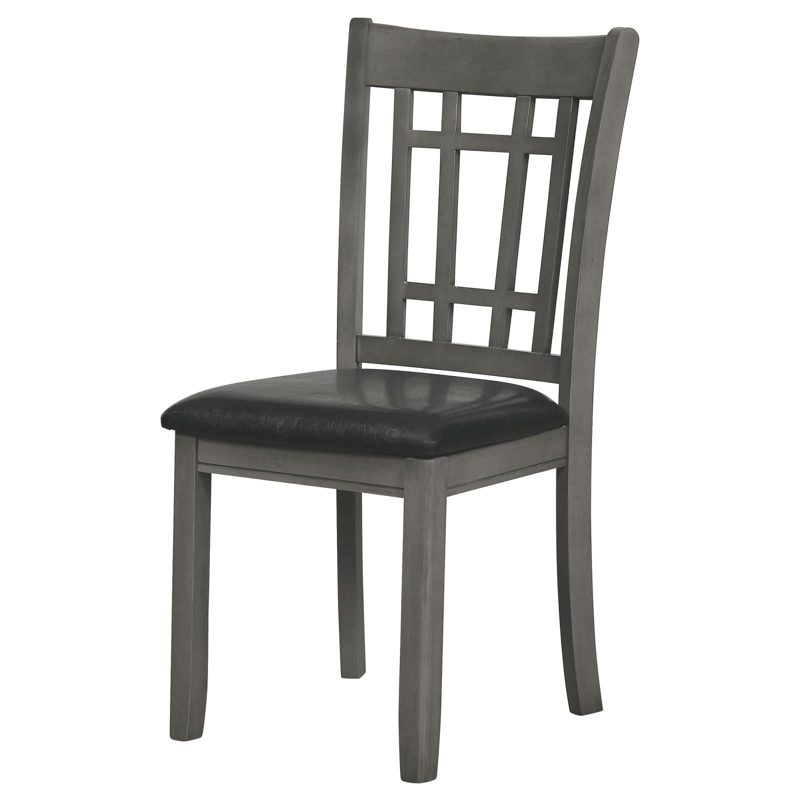 Medium Grey and Black Lattice Back Side Chairs (Set of 2) image 5
