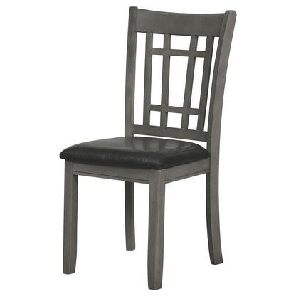 Medium Grey and Black Lattice Back Side Chairs (Set of 2) image 5