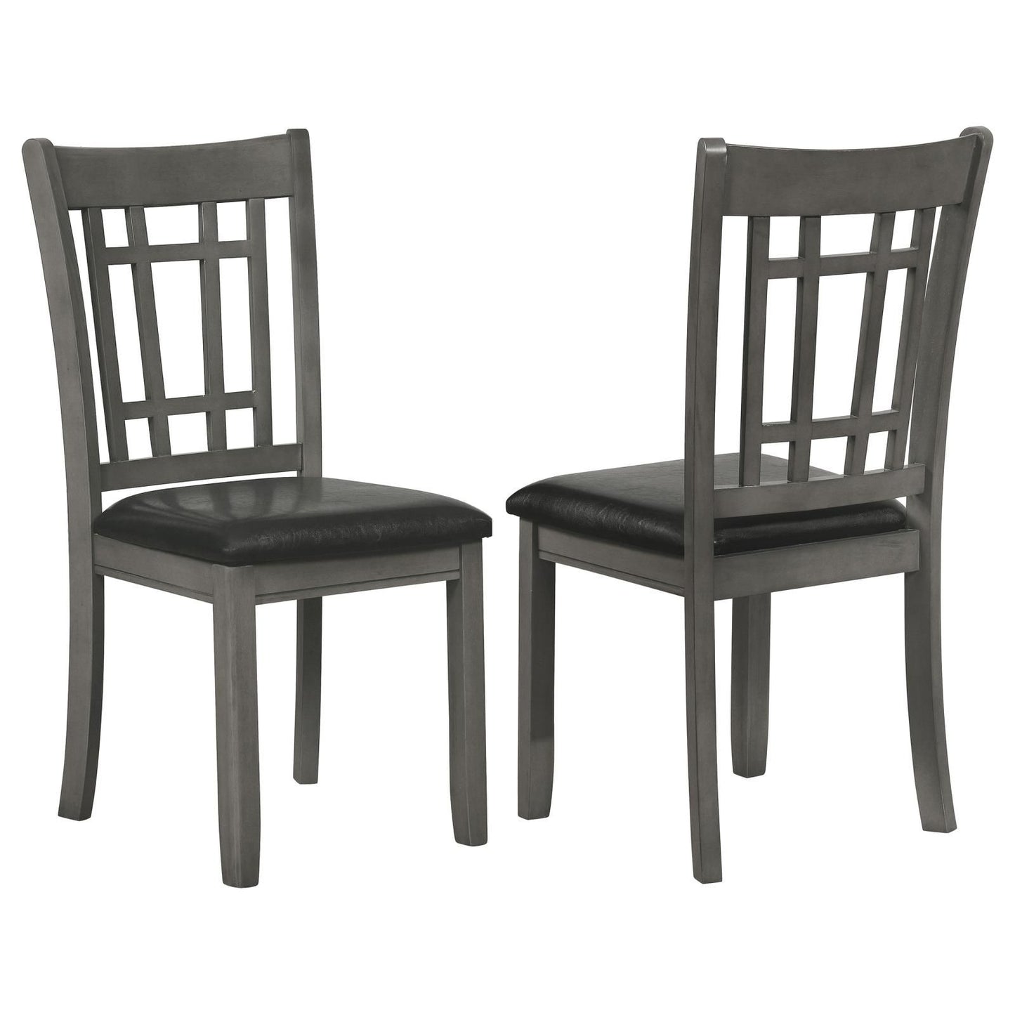Medium Grey and Black Lattice Back Side Chairs (Set of 2) image 2