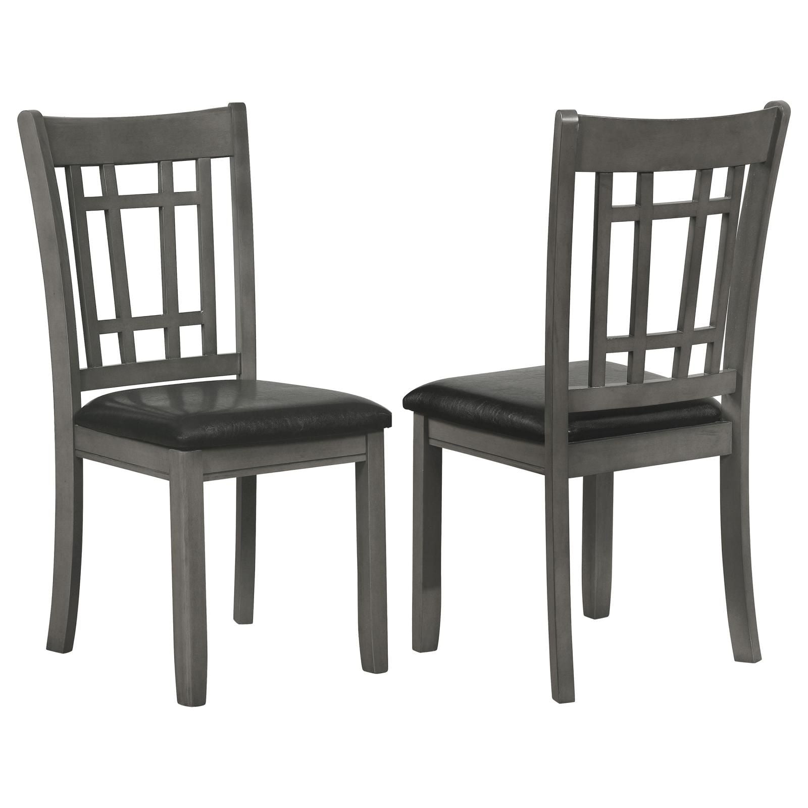 Medium Grey and Black Lattice Back Side Chairs (Set of 2) image 2
