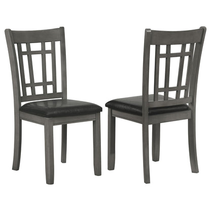 Medium Grey and Black Lattice Back Side Chairs (Set of 2) image 2