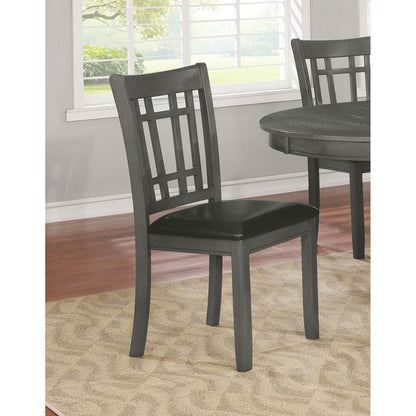 Medium Grey and Black Lattice Back Side Chairs (Set of 2) image 1