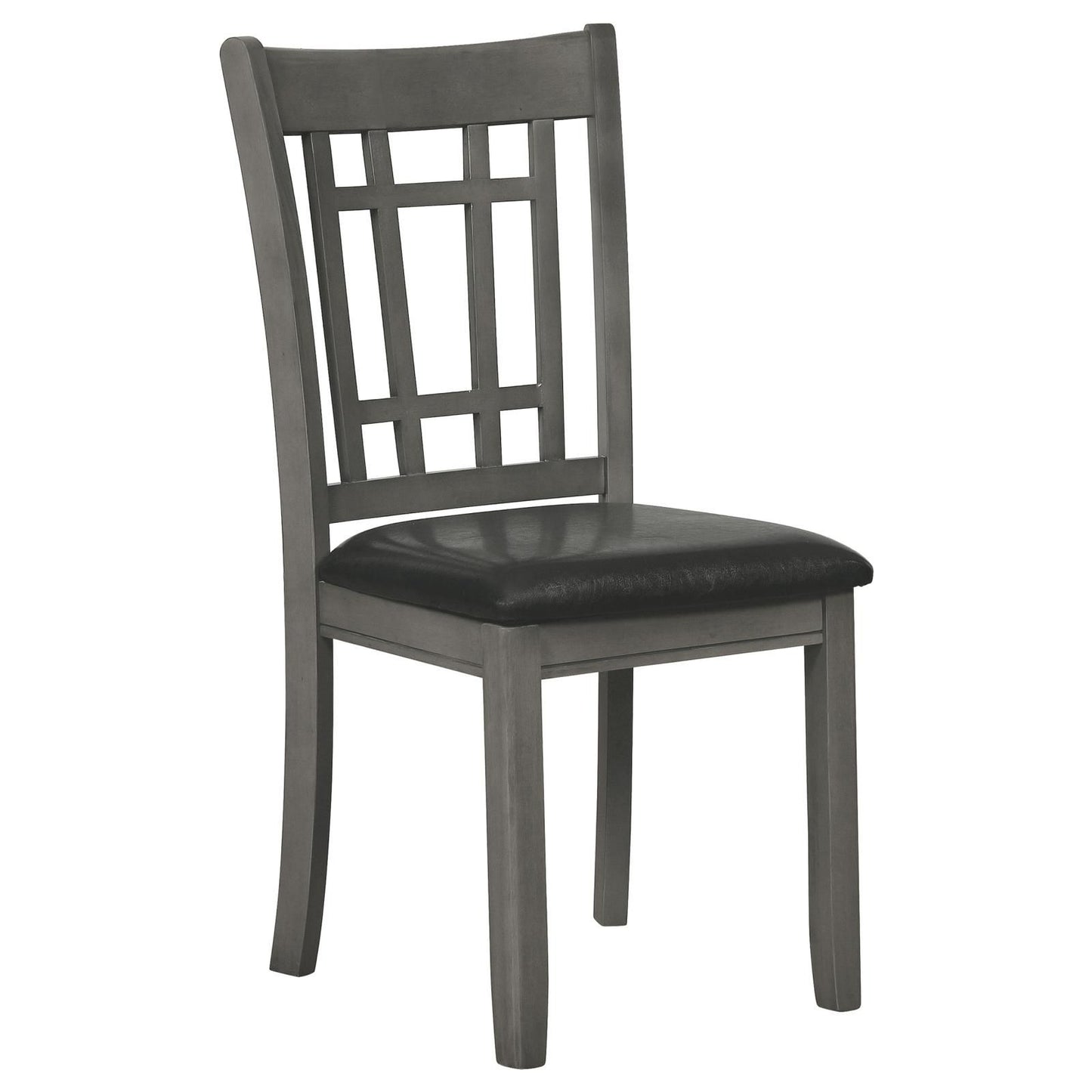 Medium Grey and Black Lattice Back Side Chairs (Set of 2) image 3