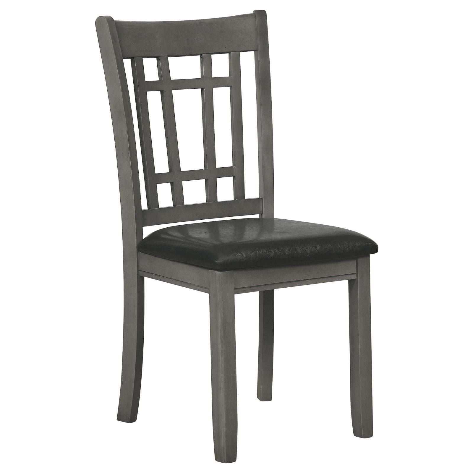 Medium Grey and Black Lattice Back Side Chairs (Set of 2) image 3