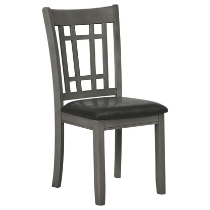 Medium Grey and Black Lattice Back Side Chairs (Set of 2) image 3