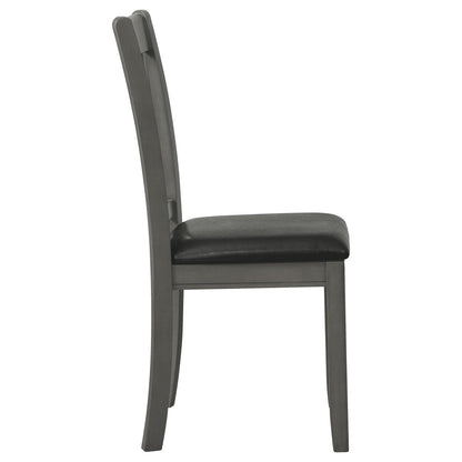 Medium Grey and Black Lattice Back Side Chairs (Set of 2) image 6