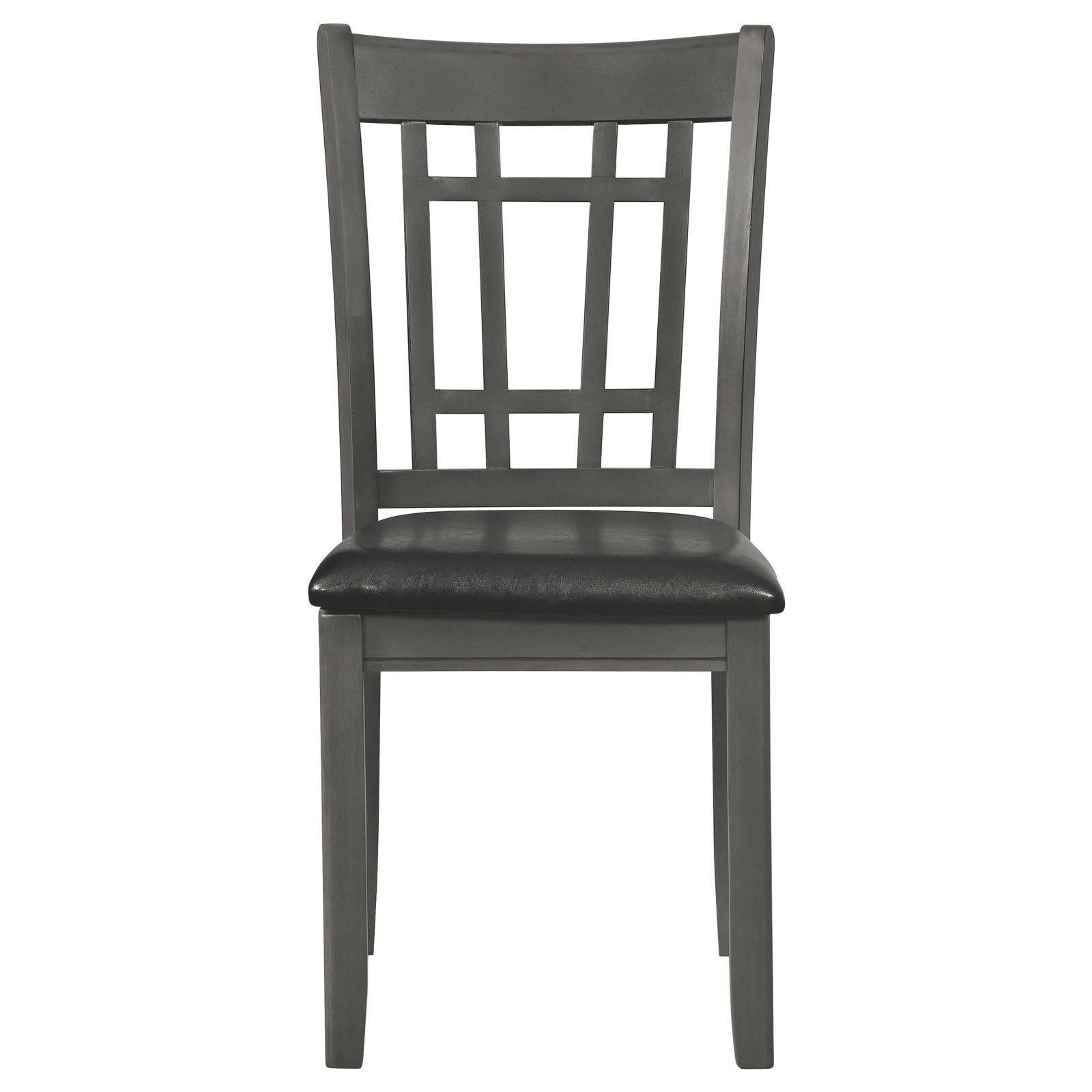 Medium Grey and Black Lattice Back Side Chairs (Set of 2) image 4