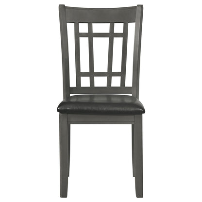 Medium Grey and Black Lattice Back Side Chairs (Set of 2) image 4