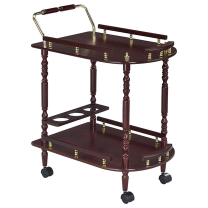 Merlot and Brass 2-shelf Serving Cart image 2