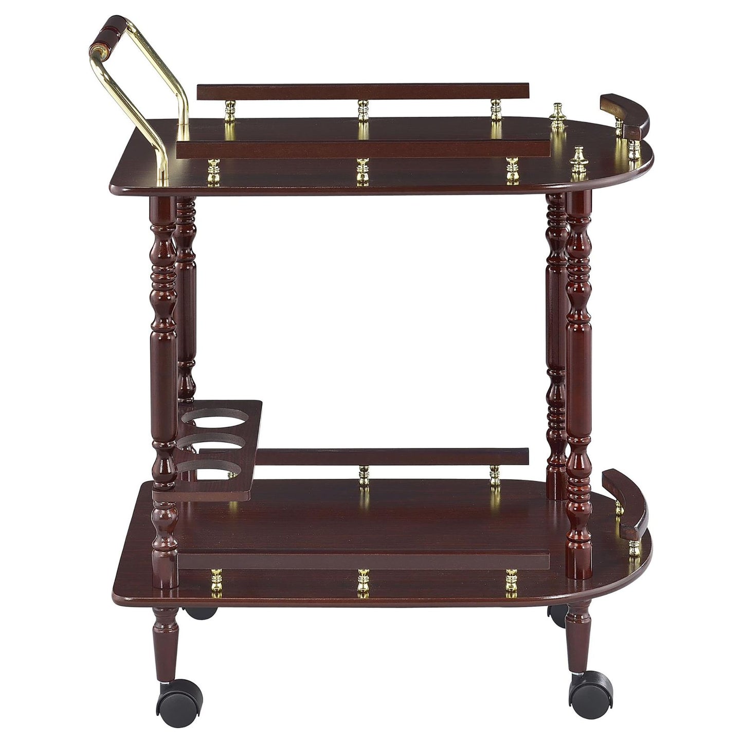 Merlot and Brass 2-shelf Serving Cart image 5
