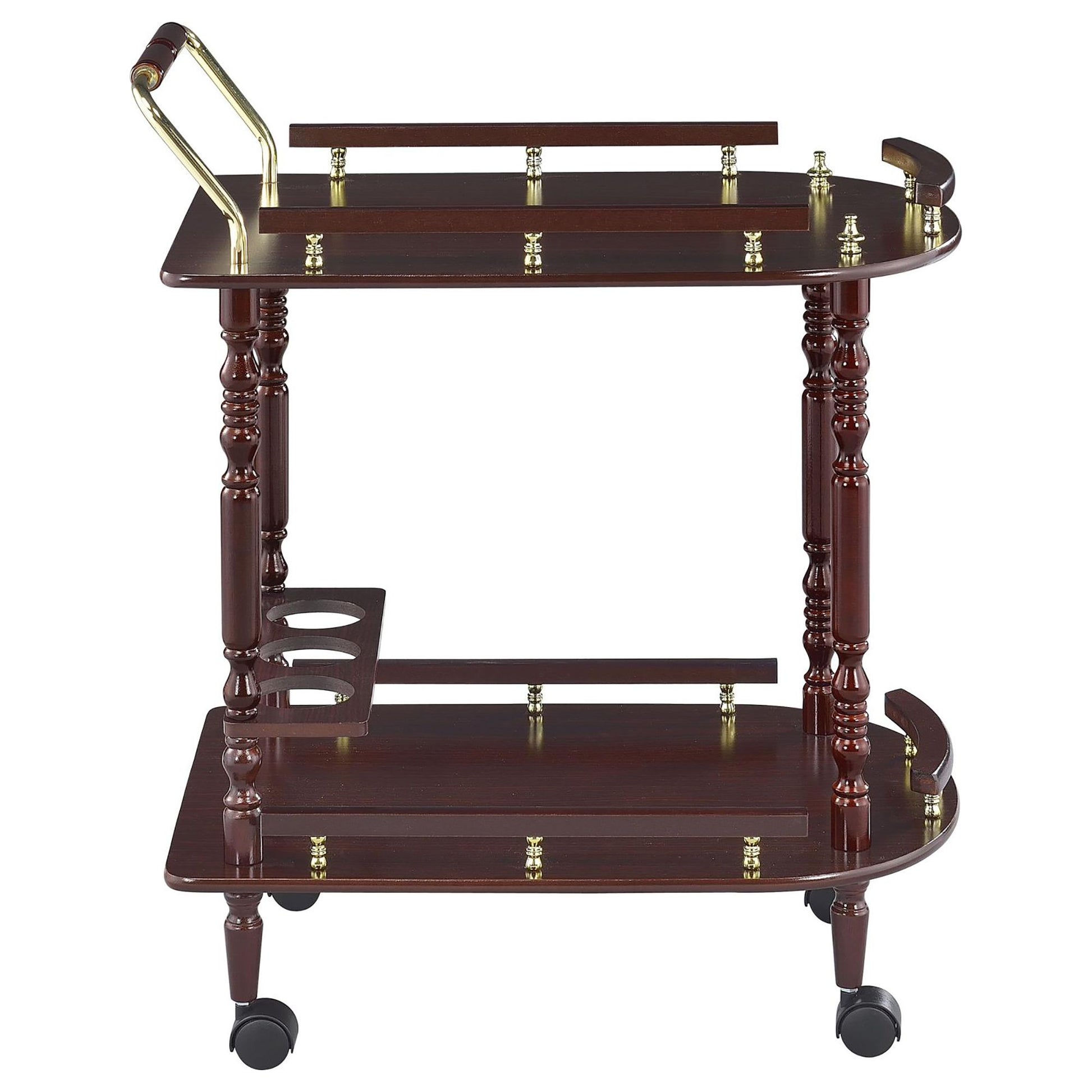 Merlot and Brass 2-shelf Serving Cart image 5