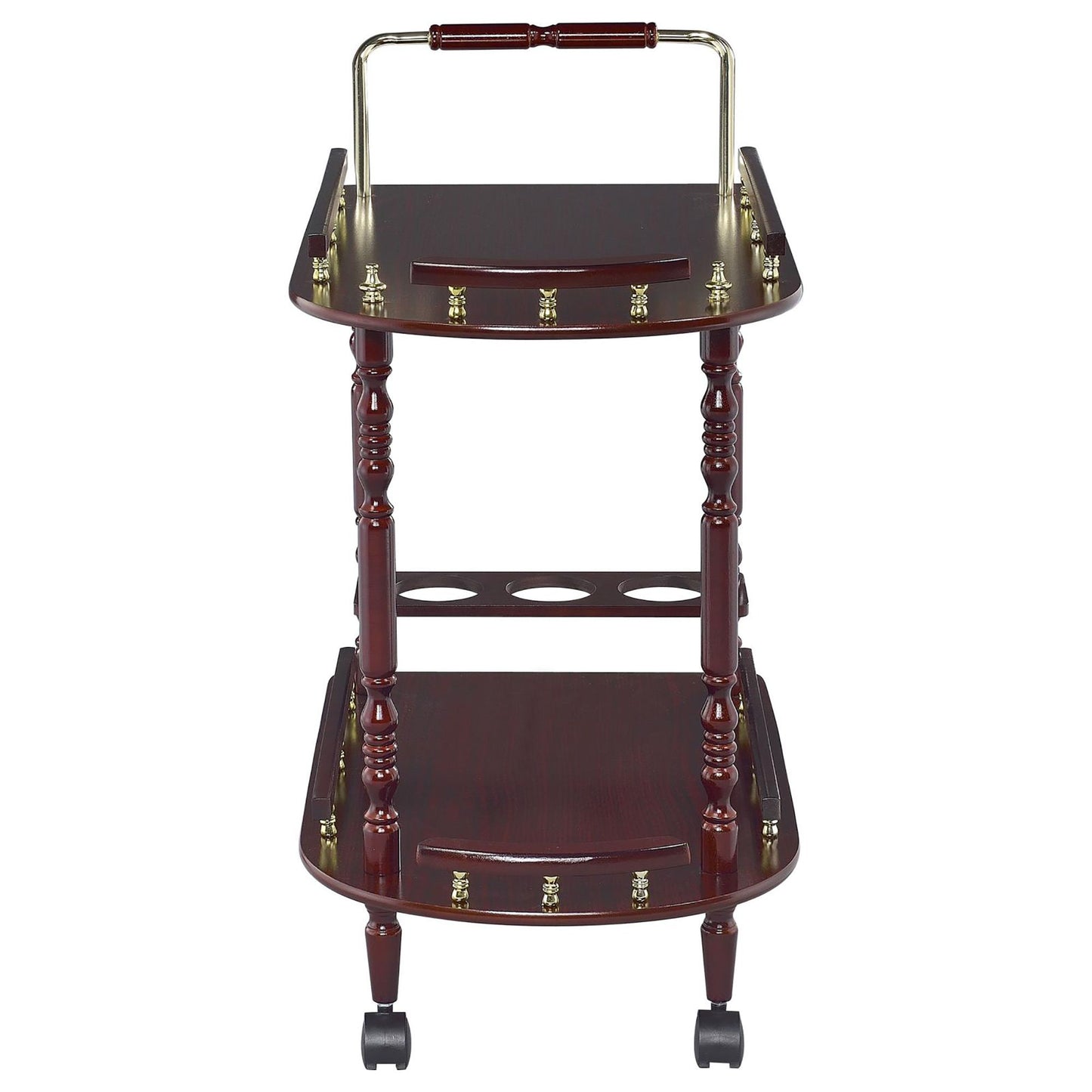 Merlot and Brass 2-shelf Serving Cart image 4