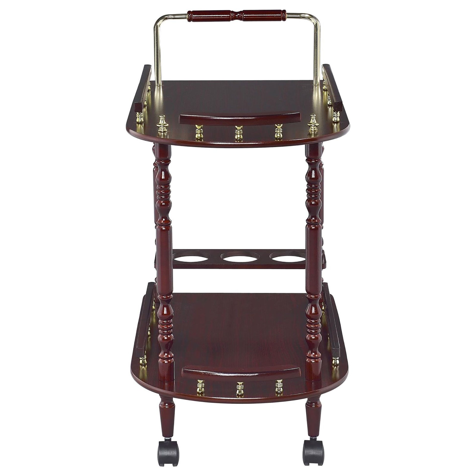 Merlot and Brass 2-shelf Serving Cart image 4