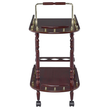 Merlot and Brass 2-shelf Serving Cart image 4