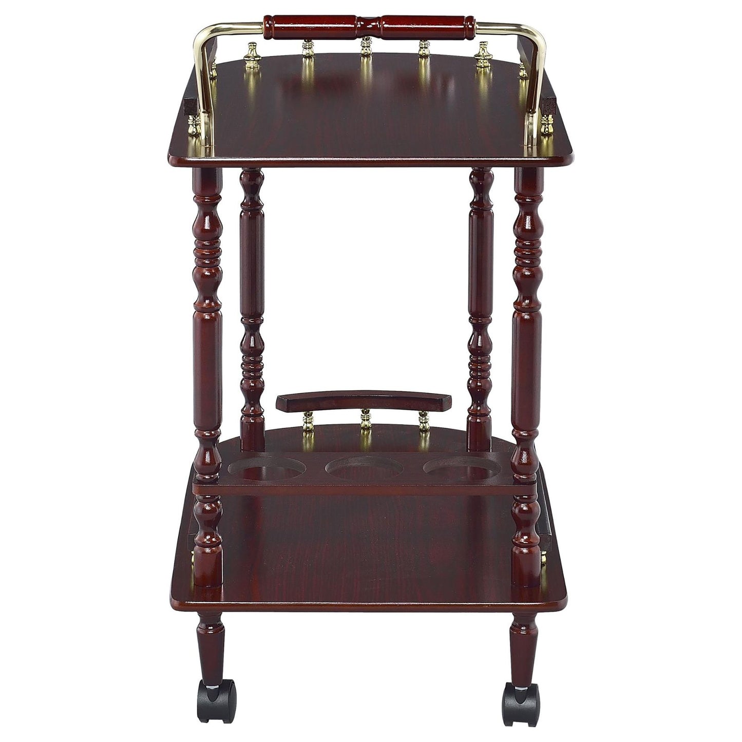 Merlot and Brass 2-shelf Serving Cart image 7