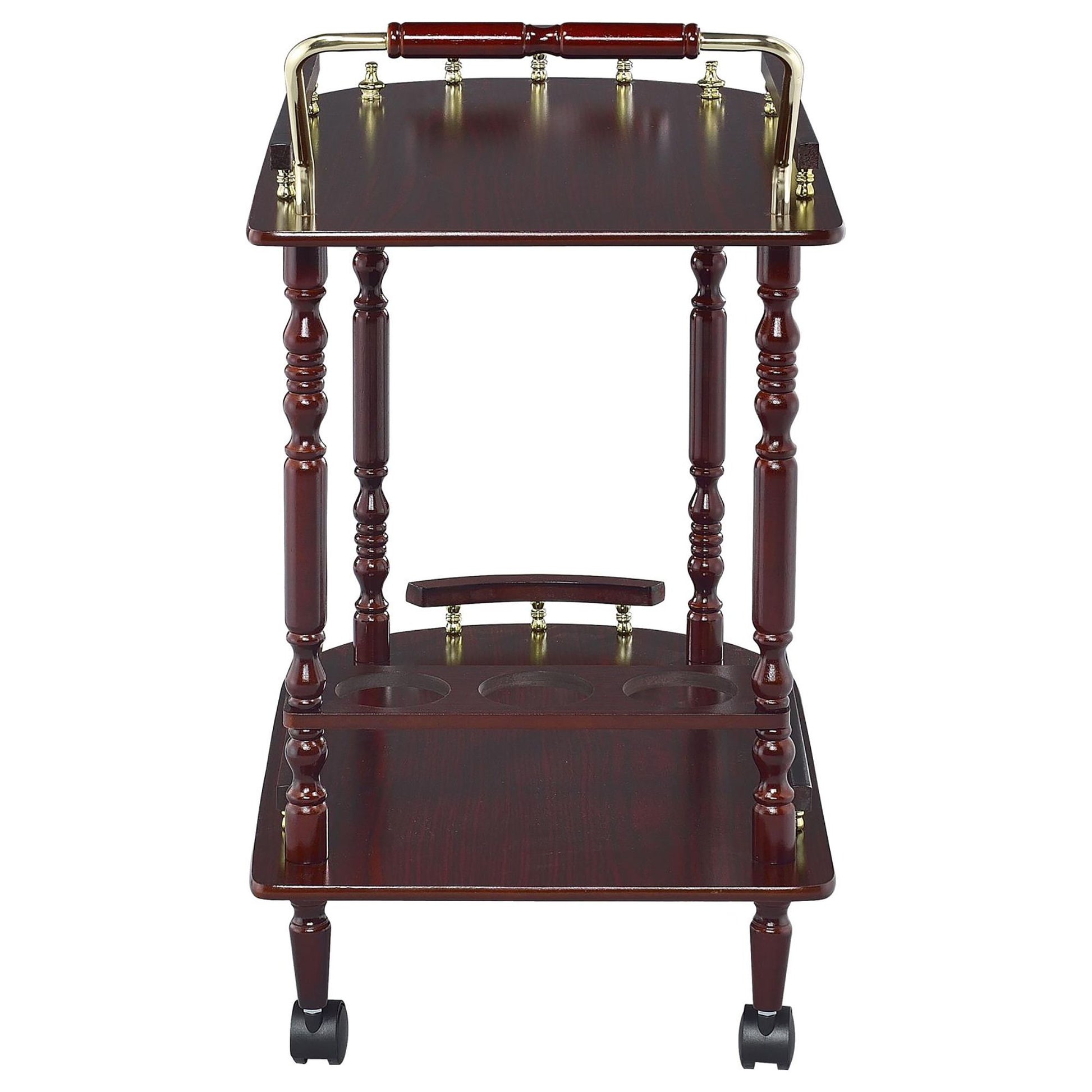 Merlot and Brass 2-shelf Serving Cart image 7