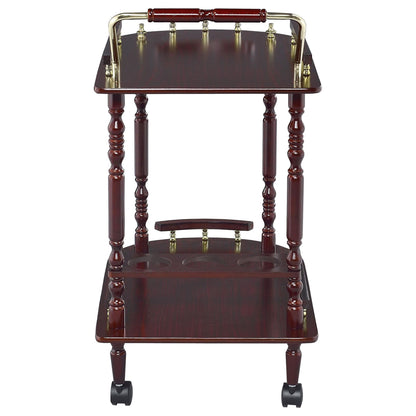 Merlot and Brass 2-shelf Serving Cart image 7