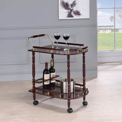 Merlot and Brass 2-shelf Serving Cart image 1