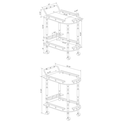 Merlot and Brass 2-shelf Serving Cart image 9
