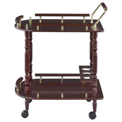 Merlot and Brass 2-shelf Serving Cart image 6