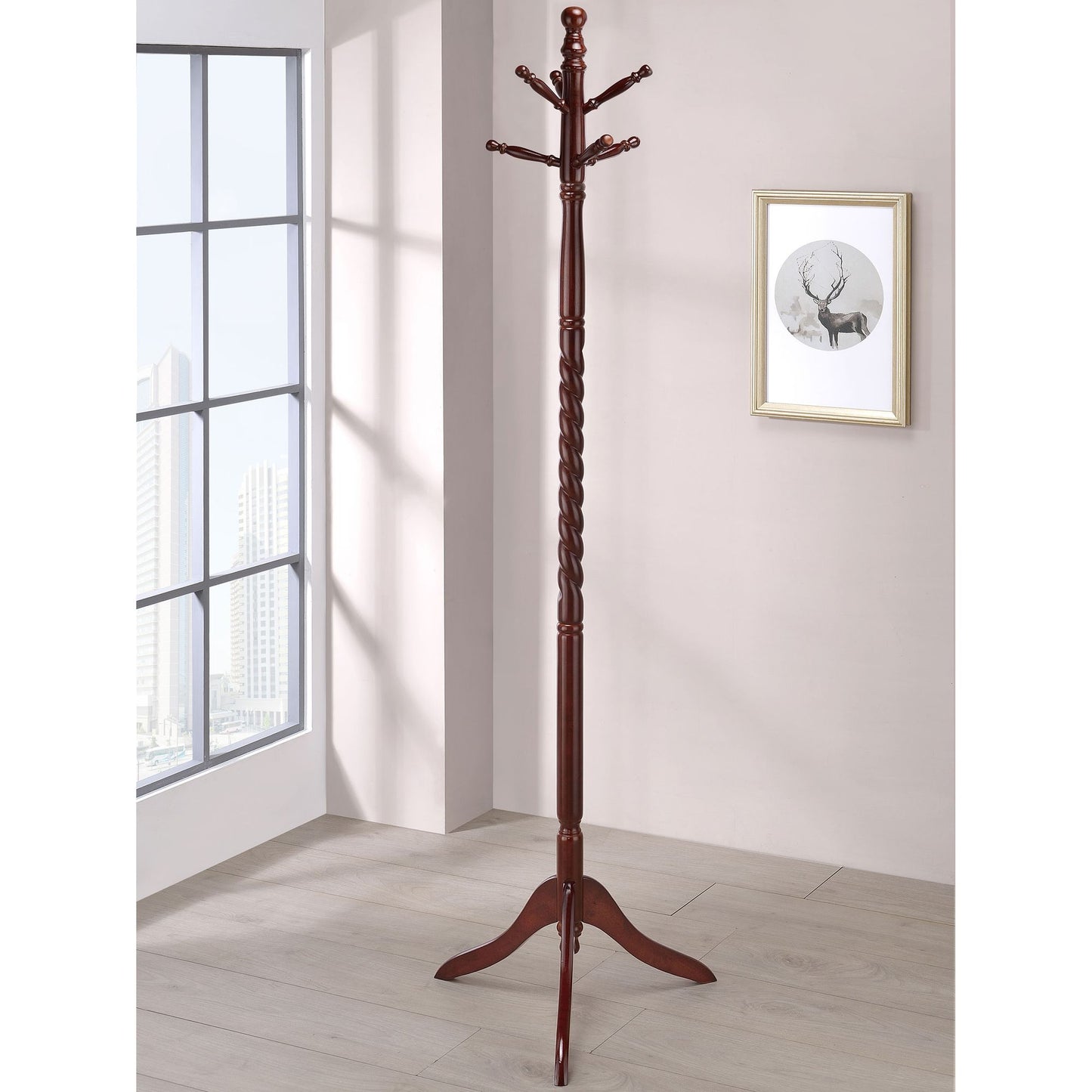 Merlot Coat Rack with Twisted Post image 1