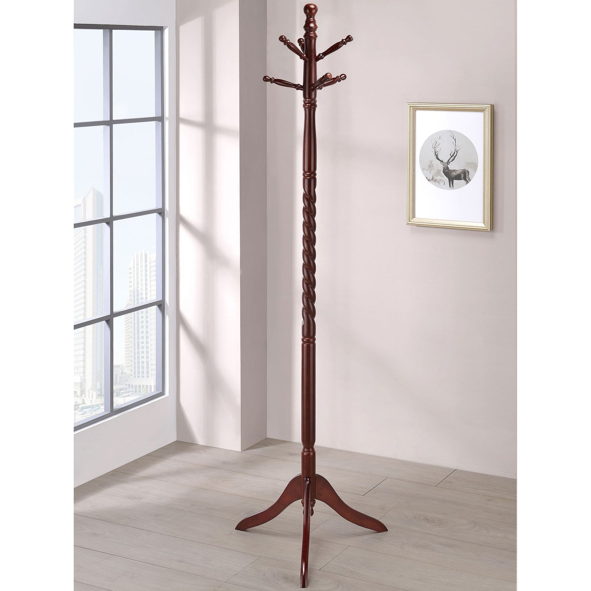 Merlot Coat Rack with Twisted Post image 1