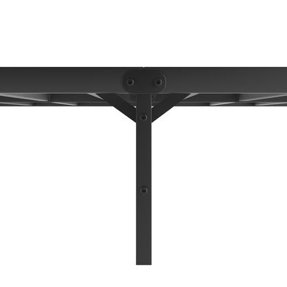 Metal platform bed frame with headboard, queen, black, no box spring