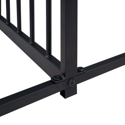 Metal Twin Size House Platform Beds, Two Shared Beds, Black image 13