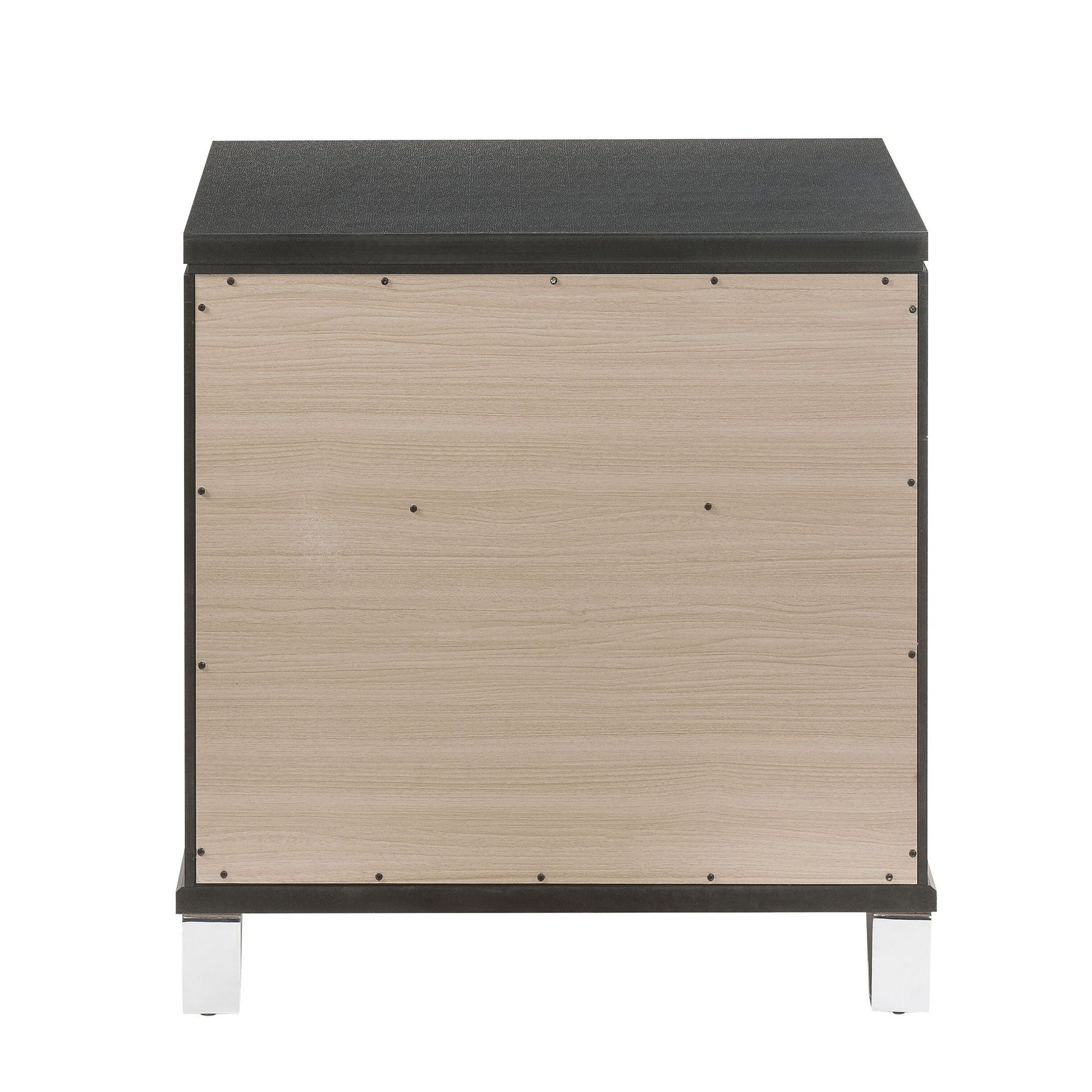 Metallic Grey 2-drawer Nightstand image 4