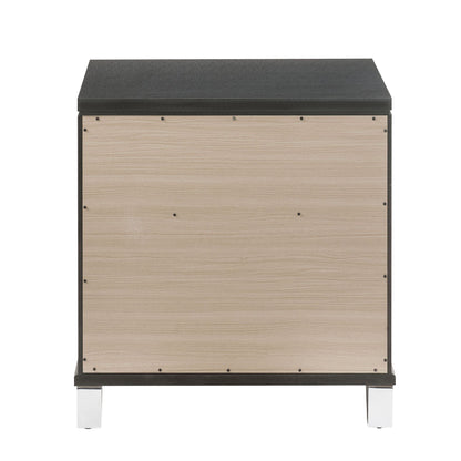 Metallic Grey 2-drawer Nightstand image 4