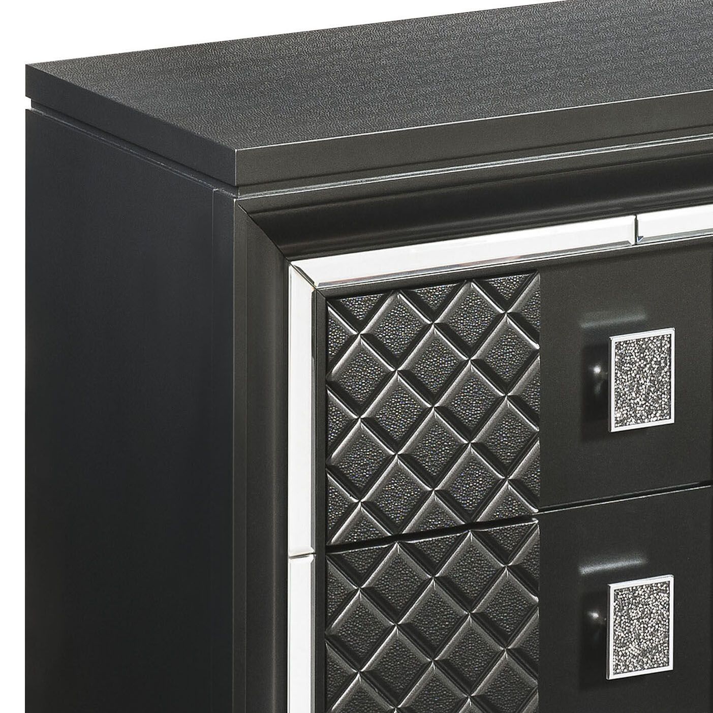 Metallic Grey 2-drawer Nightstand image 6