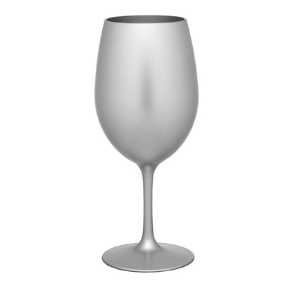 Metallic Silver Color Plastic Wine Glasses Set of 4 (20oz), BPA Free Acrylic Wine Glass Set, Unbreakable Red Wine Glasse image 1