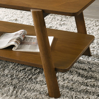 Metz Mid-Century Modern Wood Shelf End Table, Walnut Finish image 3