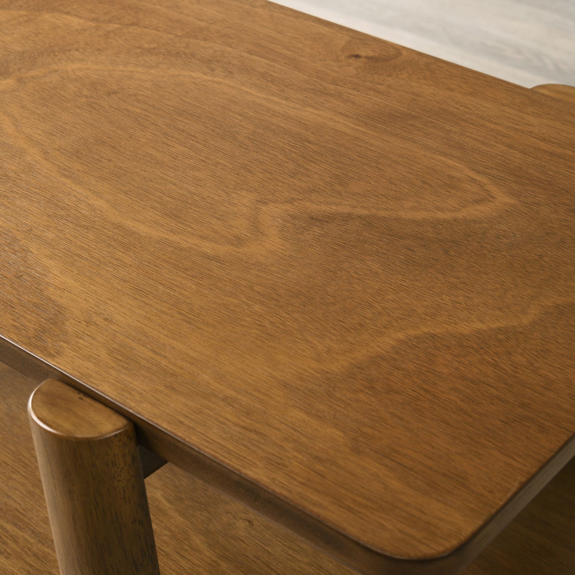Metz Mid-Century Modern Wood Shelf End Table, Walnut Finish image 4