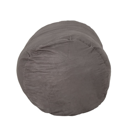 Michael 4 Foot Cylindrical Suede Bean Bag, Charcoal image 5