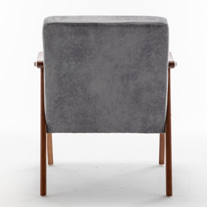 Mid-Century Modern Chair, Living Room Chair with Solid Wood Frame, Accent Chair Extra-Thick Backrest, Wingback Chair for image 17