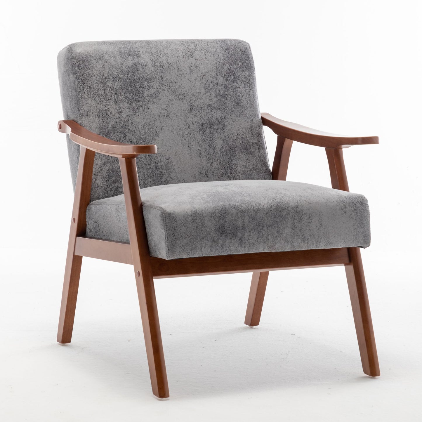 Mid-Century Modern Chair, Living Room Chair with Solid Wood Frame, Accent Chair Extra-Thick Backrest, Wingback Chair for image 14